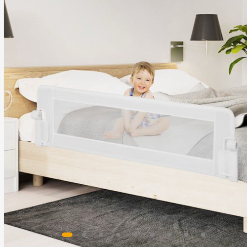 White baby bed rail guard - bed,