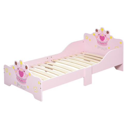 Homcom kids wooden single bed - kids,