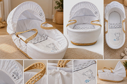 White wicker moses - wicker, with