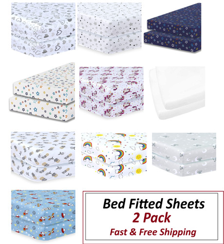 Pack cot bed fitted sheets - 2,