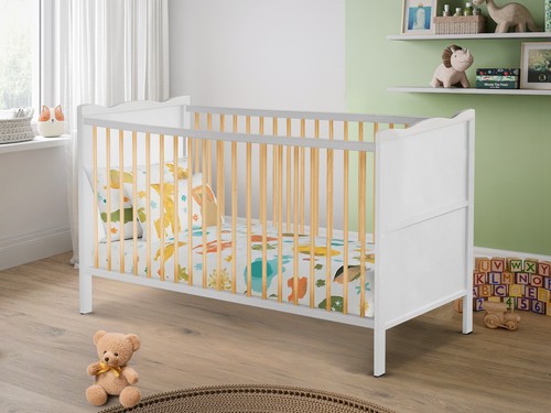 White baby cot - bed, size