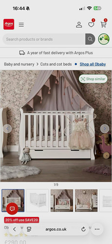 Obaby stamford mini sleigh cot - obaby,